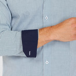 Pomarico Long-Sleeve Button-Up Shirt // Green + White (S)