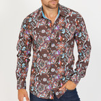 Enza Long-Sleeve Button-Up Shirt // Brown (2XL)