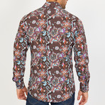 Enza Long-Sleeve Button-Up Shirt // Brown (XL)