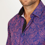 Ackles Long-Sleeve Button-Up Shirt // Purple (M)