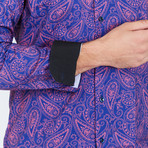 Ackles Long-Sleeve Button-Up Shirt // Purple (XL)