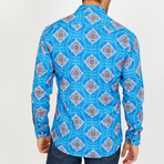 Larry Long-Sleeve Button-Up Shirt // Aqua (L)