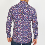 Hank Long-Sleeve Button-Up Shirt // Grey + Red (S)