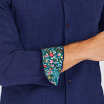 Malcolm Long-Sleeve Button-Up Shirt // Navy (XL)