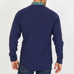 Malcolm Long-Sleeve Button-Up Shirt // Navy (L)