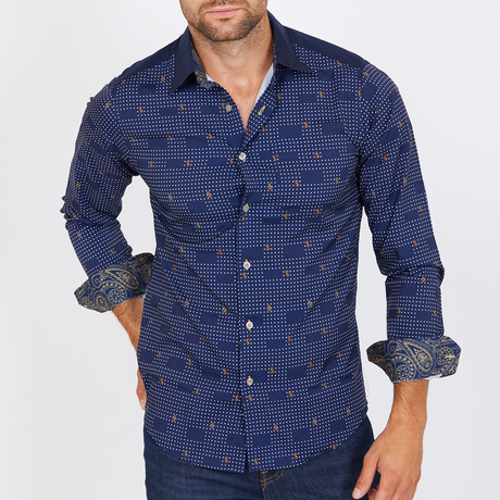 Rick Long-Sleeve Button-Up Shirt // Navy (XS)