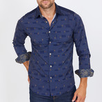 Rick Long-Sleeve Button-Up Shirt // Navy (2XL)