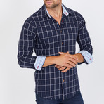 Bruce Long-Sleeve Button-Up Shirt // Navy (M)