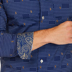 Rick Long-Sleeve Button-Up Shirt // Navy (2XL)