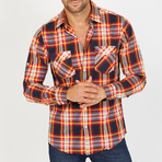 Rusty Long-Sleeve Button-Up Shirt // Orange (S)