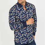 Chip Long-Sleeve Button-Up Shirt // Navy (M)