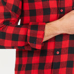 Nathan Long-Sleeve Button-Up Shirt // Red + Black (XL)