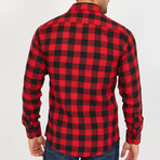 Nathan Long-Sleeve Button-Up Shirt // Red + Black (M)