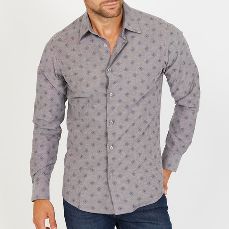 Hal Long-Sleeve Button-Up Shirt // Stone Gray (S)