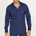 Keaton Long-Sleeve Button-Up Shirt // Navy (2XL)