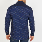 Keaton Long-Sleeve Button-Up Shirt // Navy (M)