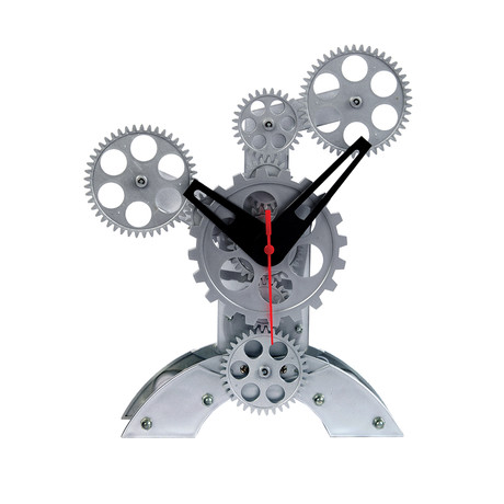Moving Gear Table Clock // Abstract Design