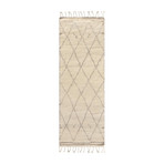 Hand-Knotted Wool Runner // PLW-01 // Ivory (6'0"L x 2'7"W)