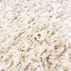 Shaggy Collection // Hand-Woven Polyester + Cotton Area Rug // Ivory (6'0"L x 4'0"W)