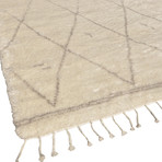 Hand-Knotted Wool Area Rug // PLW-01 // Ivory (8'6"L x 5'6"W)