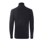 Gant Long Sleeve Cable Mock Neck // Dark Charcoal Melange (L)