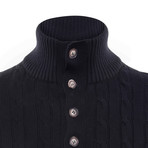 Gant Long Sleeve Cable Mock Neck // Black (S)