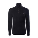 Gant Long Sleeve Cable Mock Neck // Black (S)