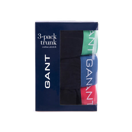 Contrast Band Trunk // Black + Red + Green + Blue // 3-Pack (S)