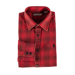 Dylan Vintage Wash Plaid Spread Collar // Red (S)