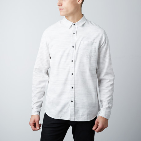 Blaine Stripe Textured Shirt // Natural (S)