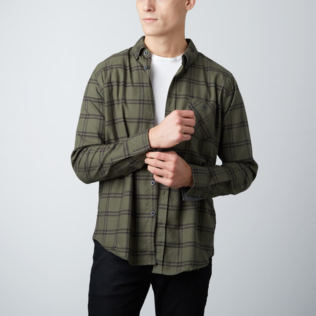 Flynn Flannel Shirt // Olive (S)