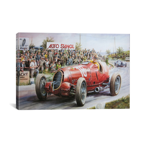 Alfa Romeo Heading To Victory Vintage Drawing (18"W x 26"H x .75"D)