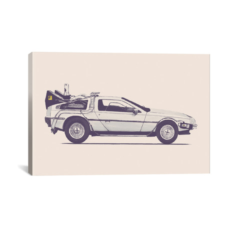 DeLorean - Back To The Future by Florent Bodart (18"W x 26"H x .75"D)