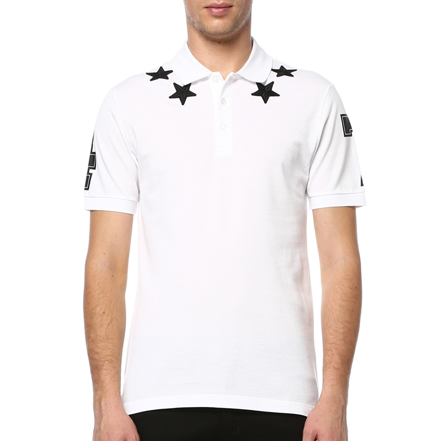 polo shirt with stars on collar