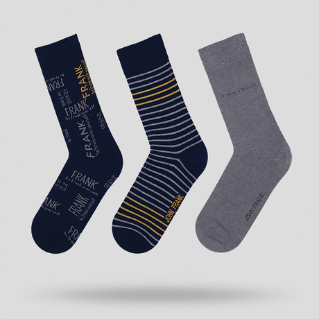 Long Sock // Navy // Pack of 3