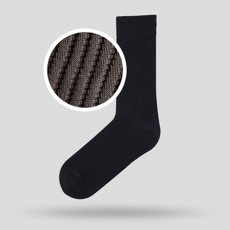 Long Socks Textured Mercerised // Black