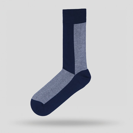 Long Socks Mercerised // Navy Pattern