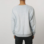 Aku Embroidered Suede Sweatshirt // Powder Blue (S)