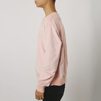Suede Side-Zip Sweatshirt // Pink (S)