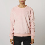 Suede Side-Zip Sweatshirt // Pink (S)