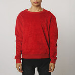 Suede Side-Zip Sweatshirt // Red (XL)