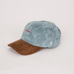 Qilogram Suede Dad Hat // Steel Blue + Corduroy