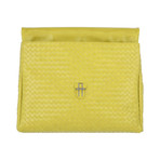 Woven Top-Handle Briefcase // Yellow + Green