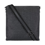 Woven Cross Body Tote // 12" // Black