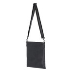 Woven Cross Body Tote // 12" // Black
