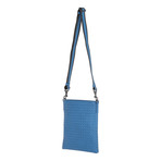 Woven Cross Body Tote // 10" // Blue