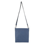 Woven Cross Body Tote // 10" // Dusty Blue