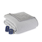 Micro Flannel Sherpa Heated Blanket // Graystone (Twin)
