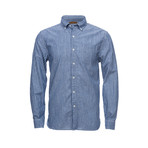 Truman Button Collar Shirt // Chambray Triple Stripe (S)