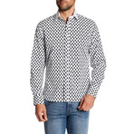 Dot Long-Sleeve Button-Up Shirt // White (M)